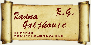 Radna Galjković vizit kartica